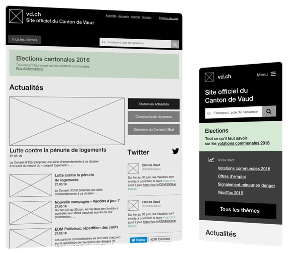 A state website made mobile and simplified for 800'000 citizens
