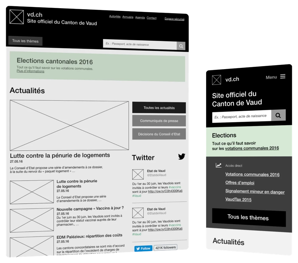 A state website made mobile and simplified for 800'000 citizens