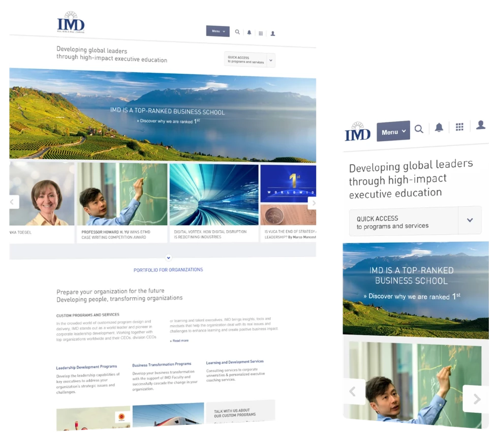 Managing the complexity of a business school's homepage