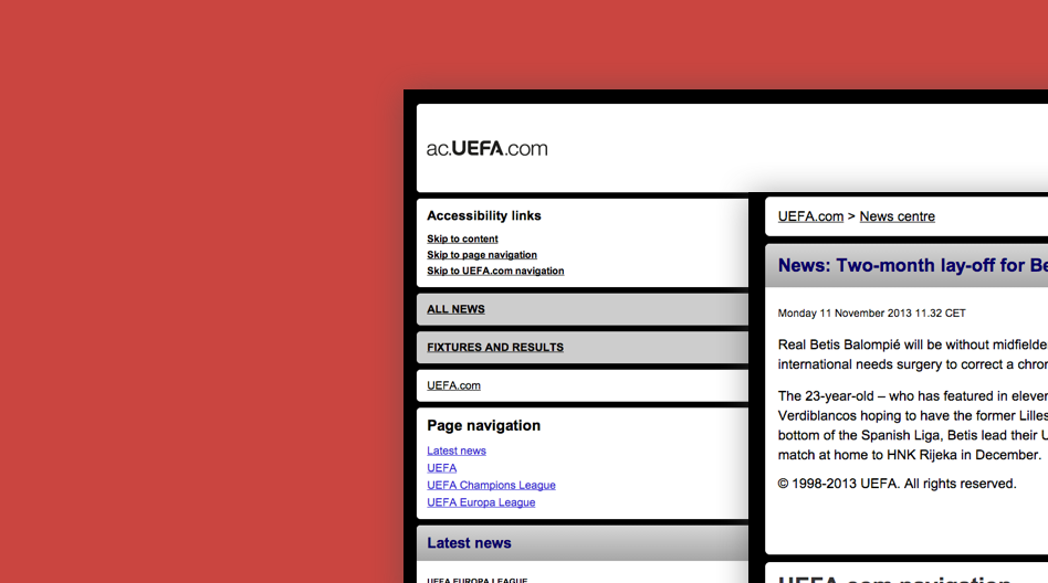 Making UEFA.com accessible to all