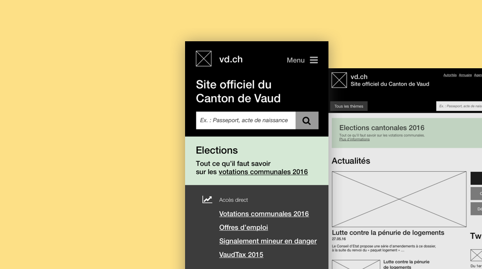 A state website made mobile and simplified for 800'000 citizens